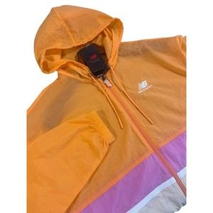 NWT New Balance Women Athletics Amplified Woven Windbreaker Jacket  orange Sz.M